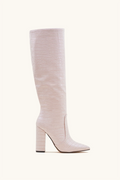 Stivali beige effetto cocco