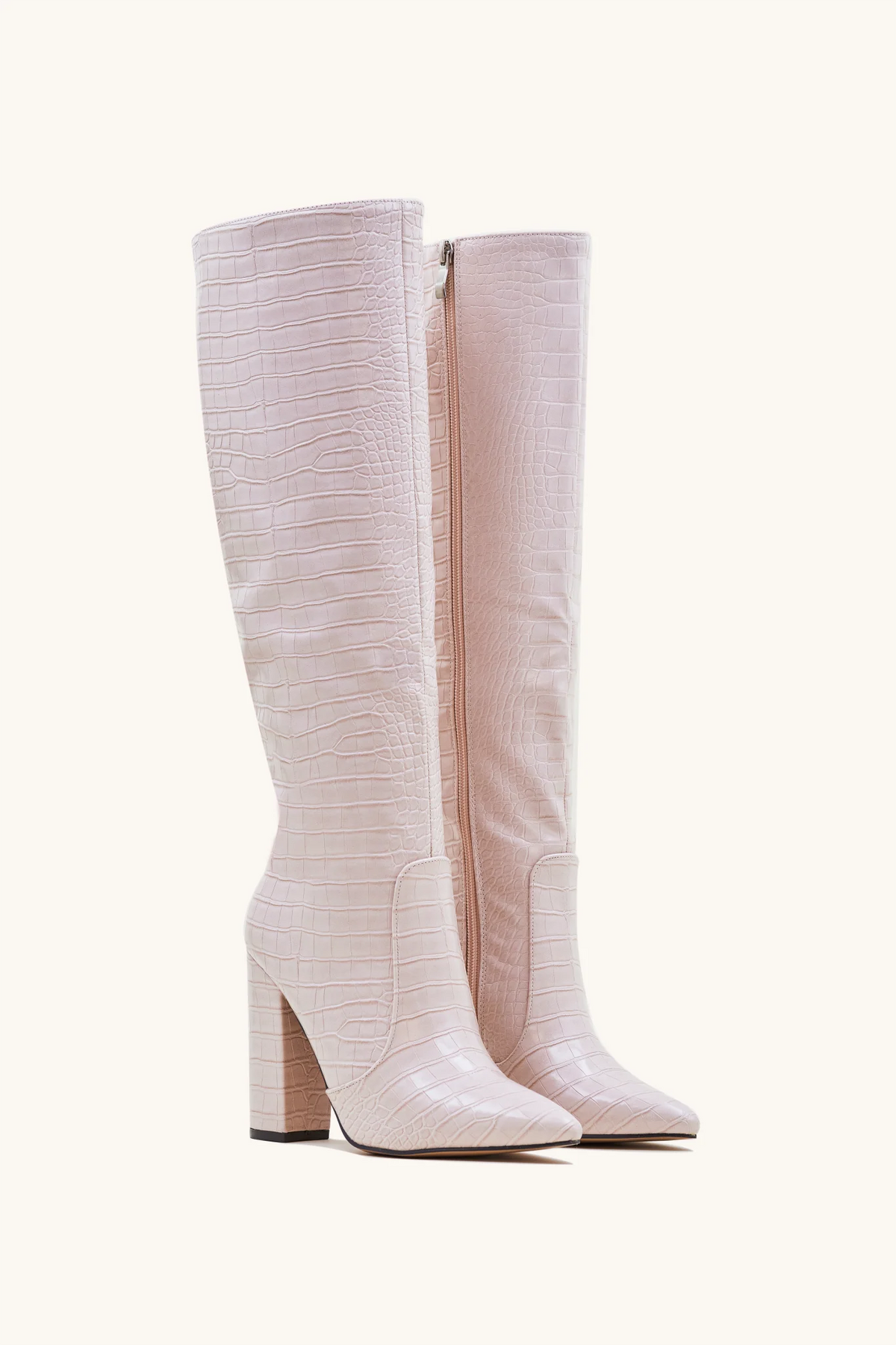 Stivali beige effetto cocco