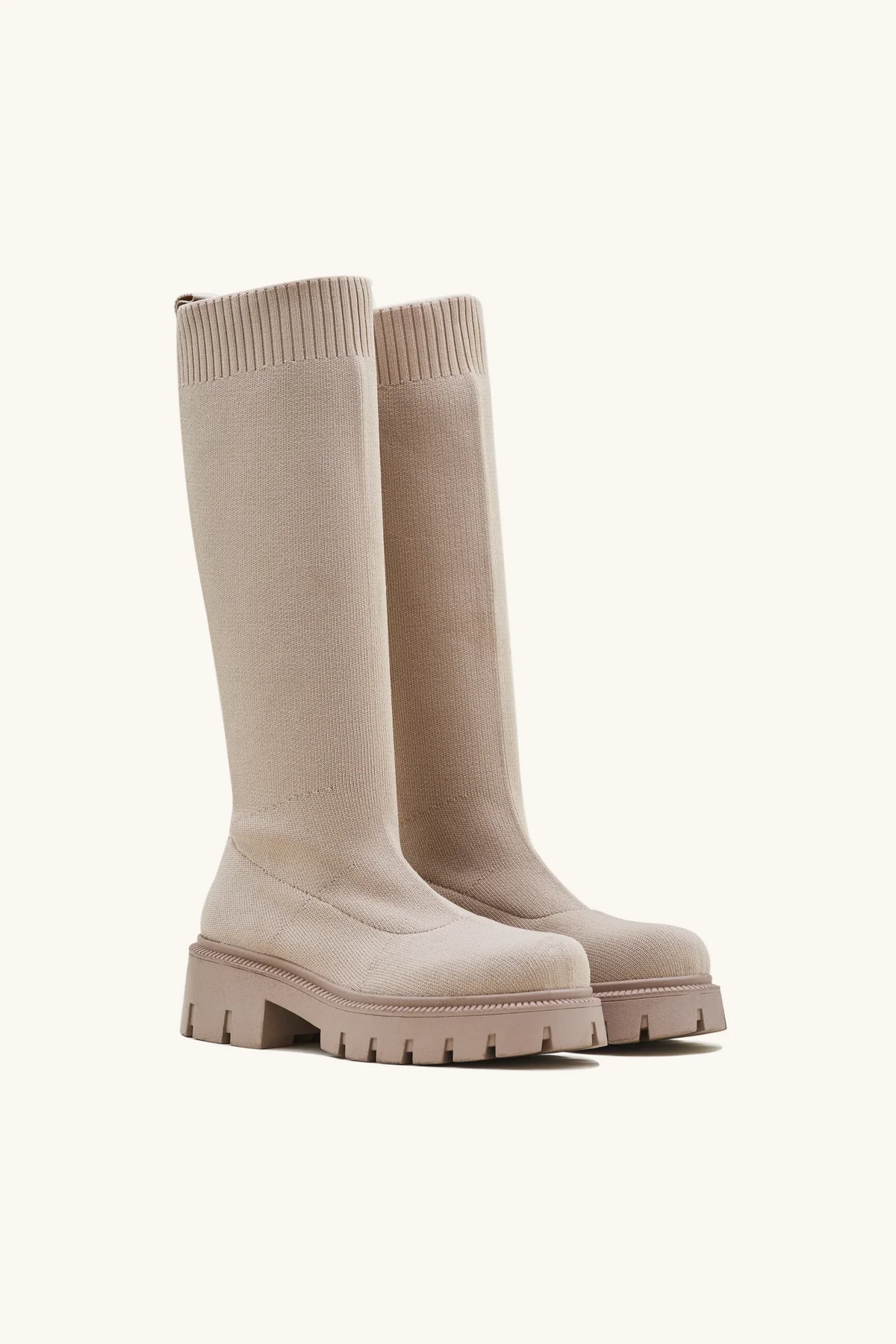 Stivali calzino beige