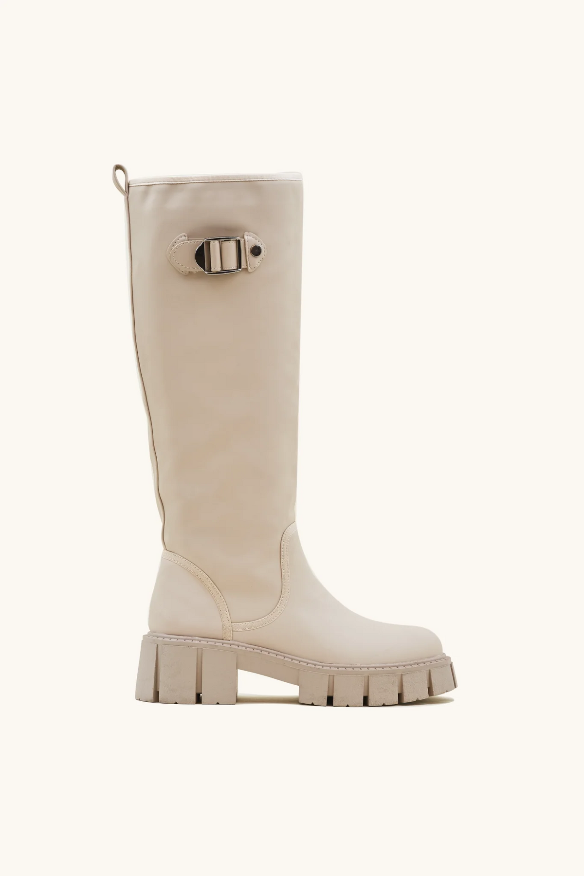 Stivali da pioggia beige con suola carrarmato