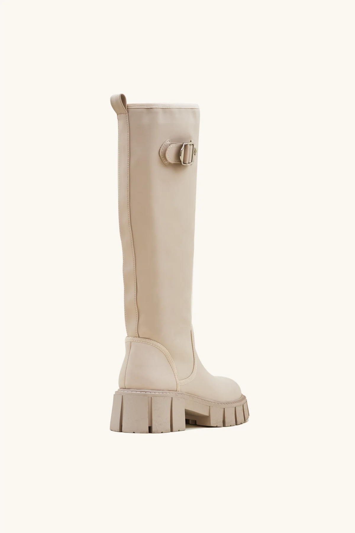 Stivali da pioggia beige con suola carrarmato
