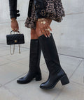 Mena | Stivali foderati con tacco 8 cm neri
