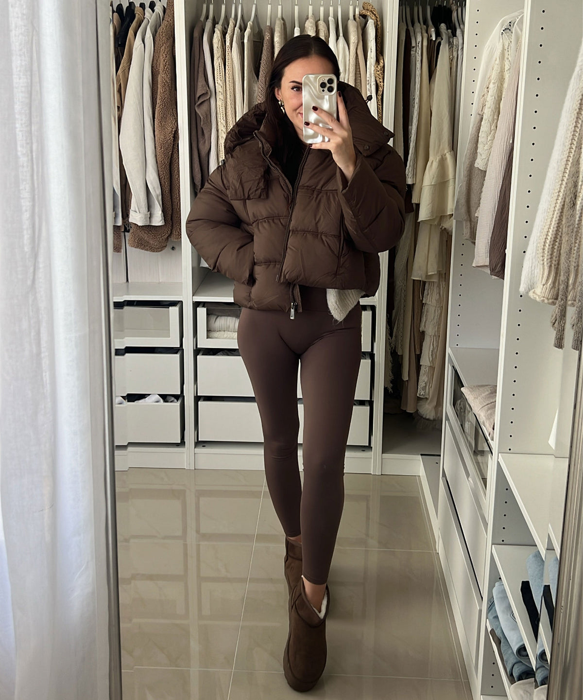 Nina | Stivaletti con plateau foderati marrone scuro