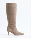 Stivali alti al ginocchio Mona in camoscio - Beige