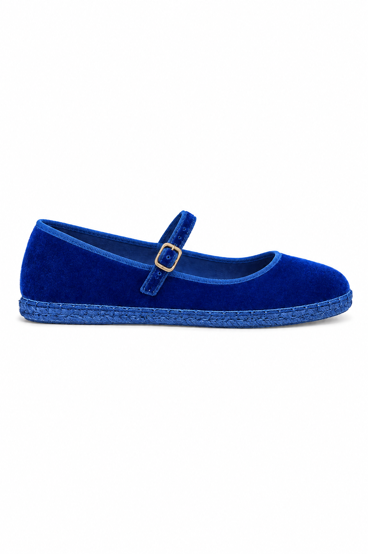 Ballerina in velluto blu - profilo laterale