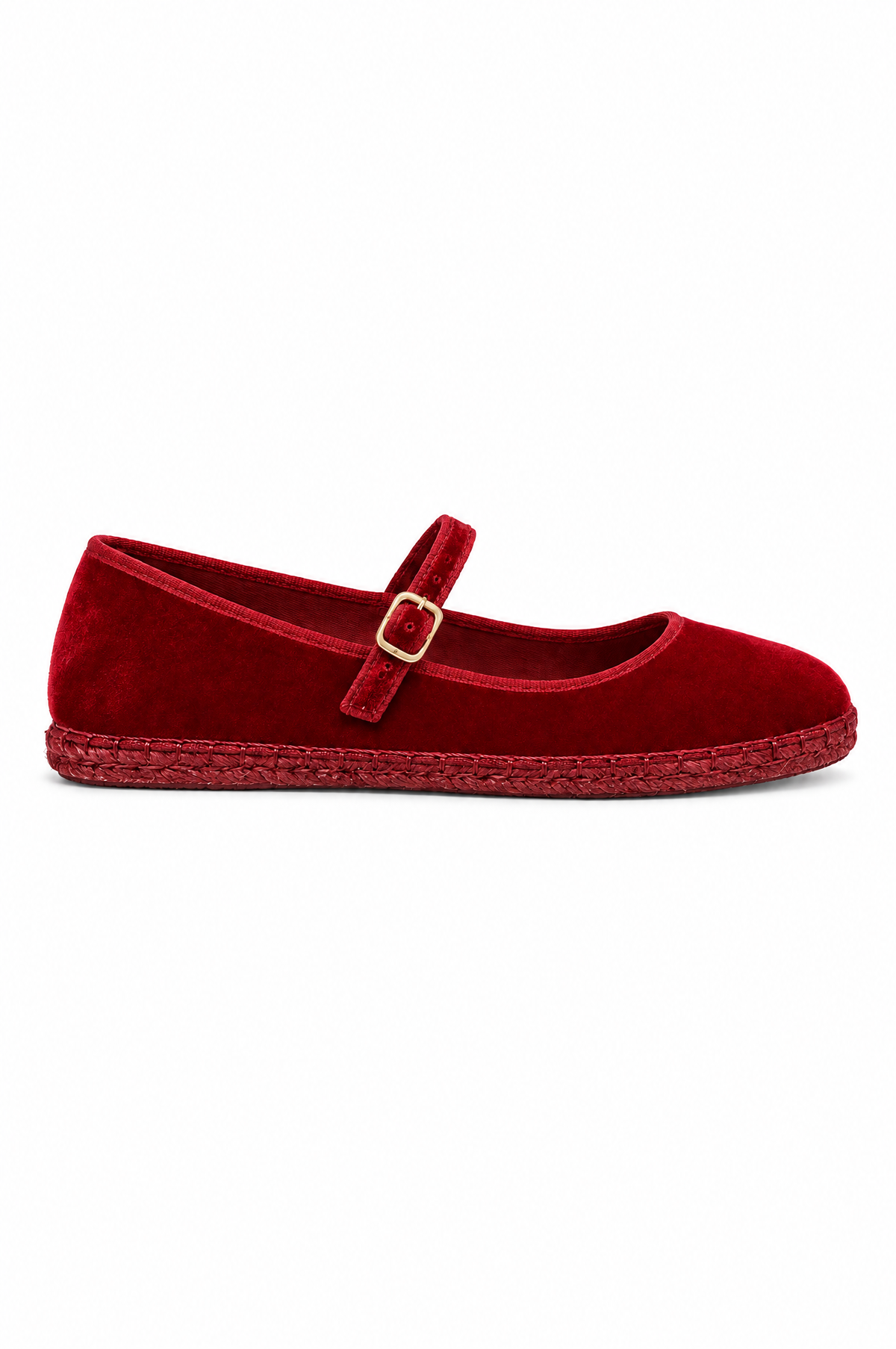 Ballerina in velluto rossa - profilo laterale