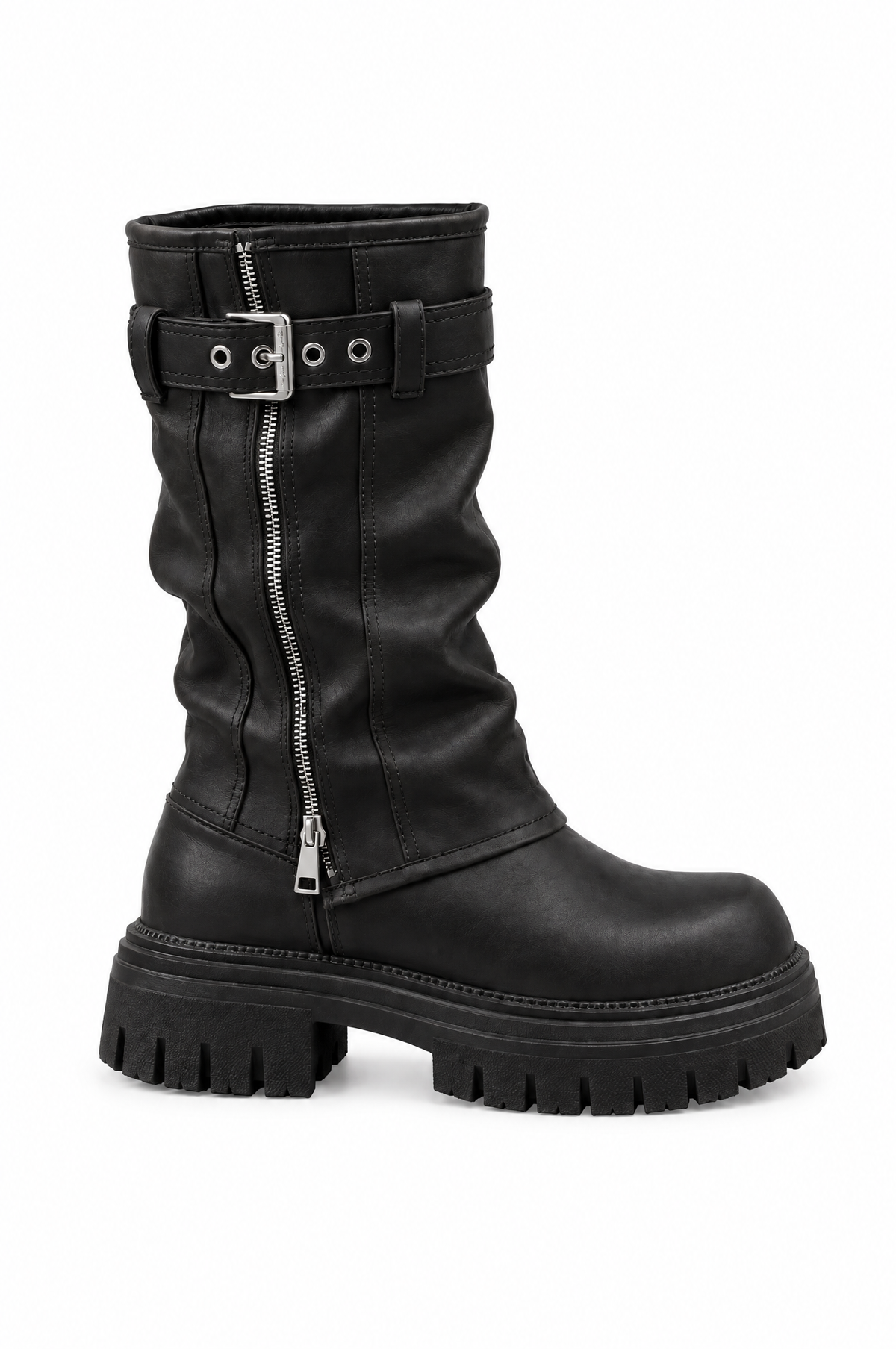 Stivale biker nero - profilo laterale