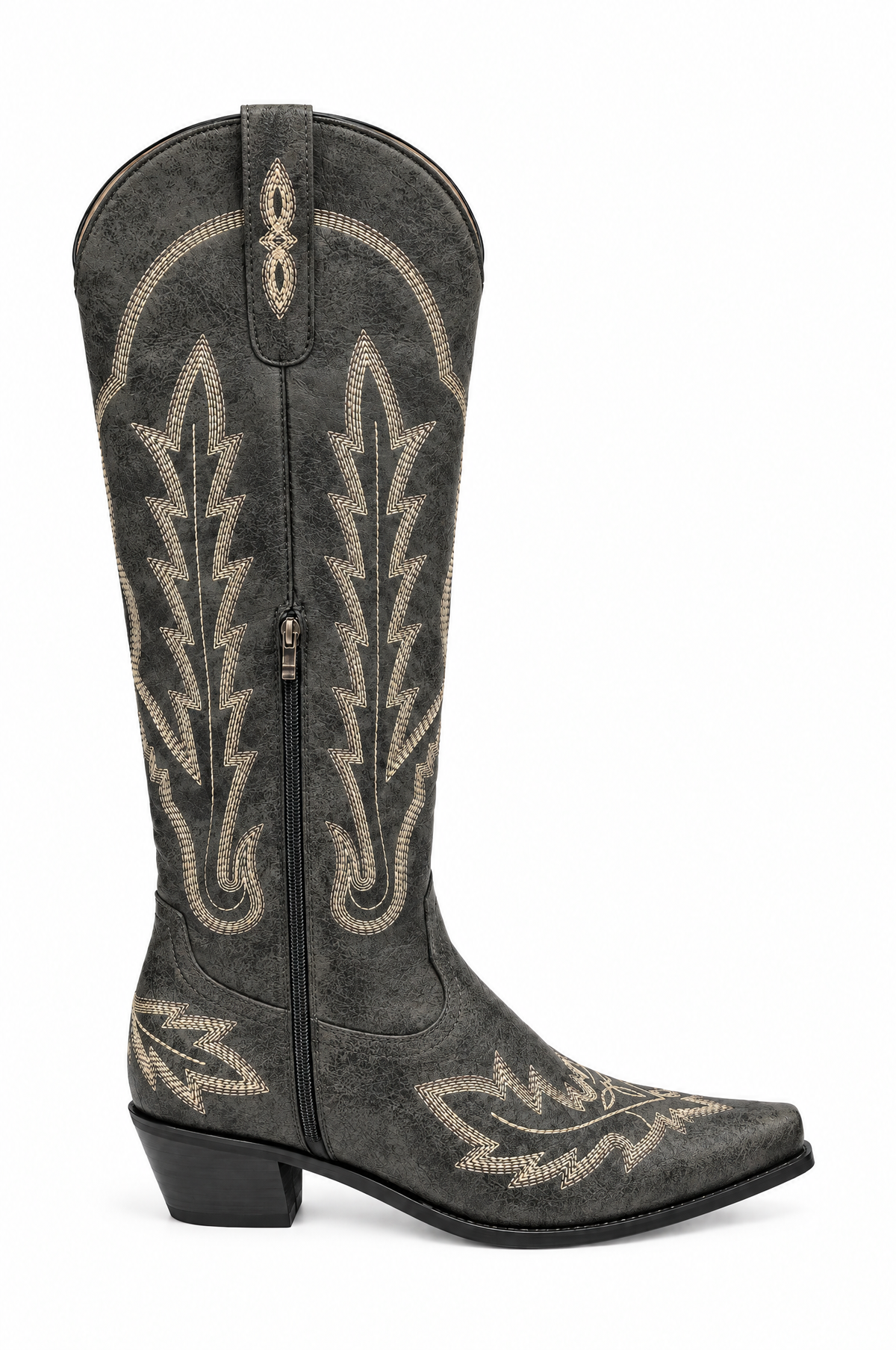 Stivale texano grigio - profilo laterale