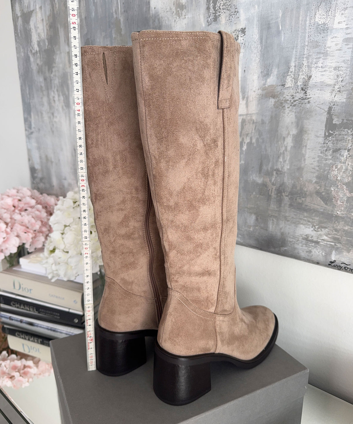 Mena | Stivali foderati con tacco 8 cm beige
