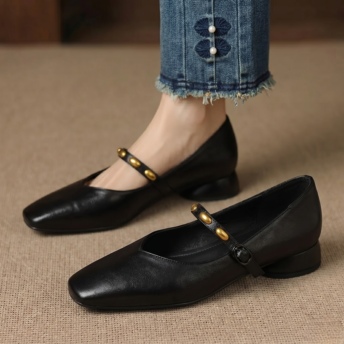 Zyra | Ballerine Mary Jane in vera pelle