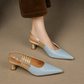 Bianca | Slingback in vera pelle intrecciata