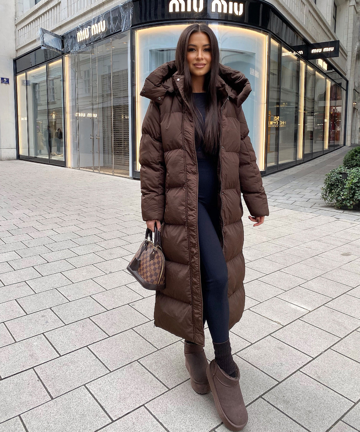 Nina | Stivaletti con plateau foderati marrone scuro