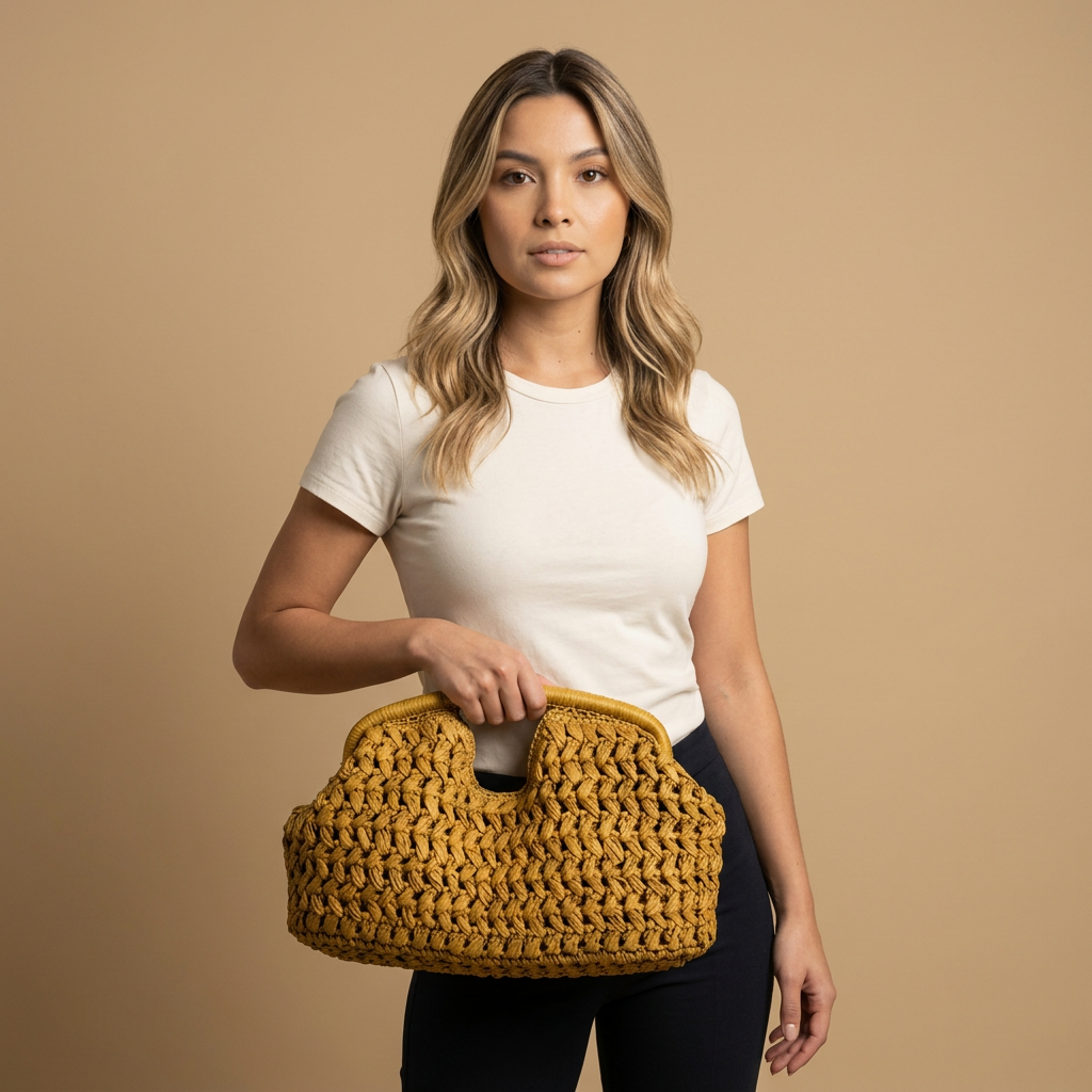 Bolso Hobo Diseño de Paja Tejida