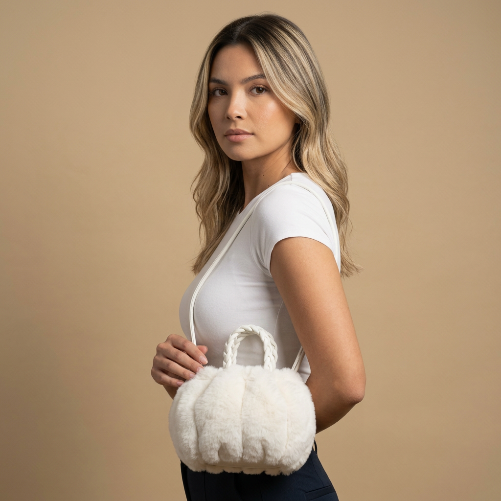 Bolso Cruzado Diseño Nube de Felpa