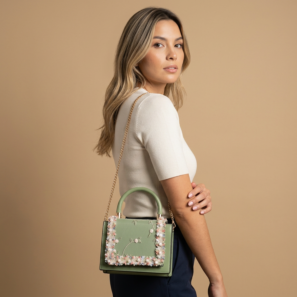 Bolso Bandolera con Encaje Floral