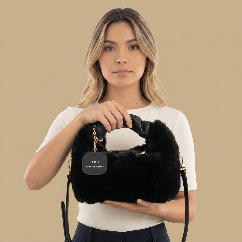 Bolso de Hombro con Asa de Piel Sintética
