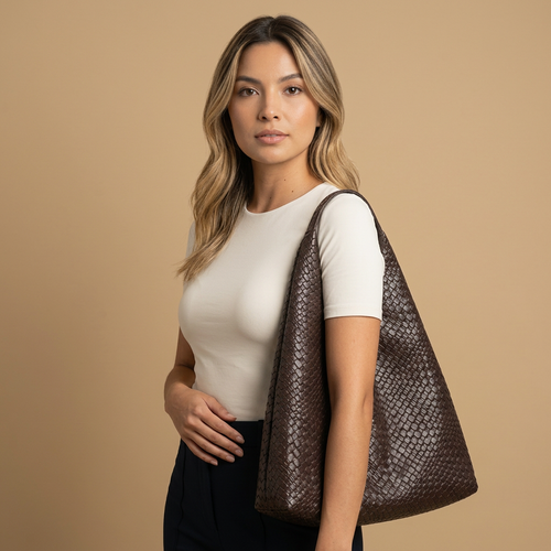 Bolsa Tote Tejida Silueta Retro