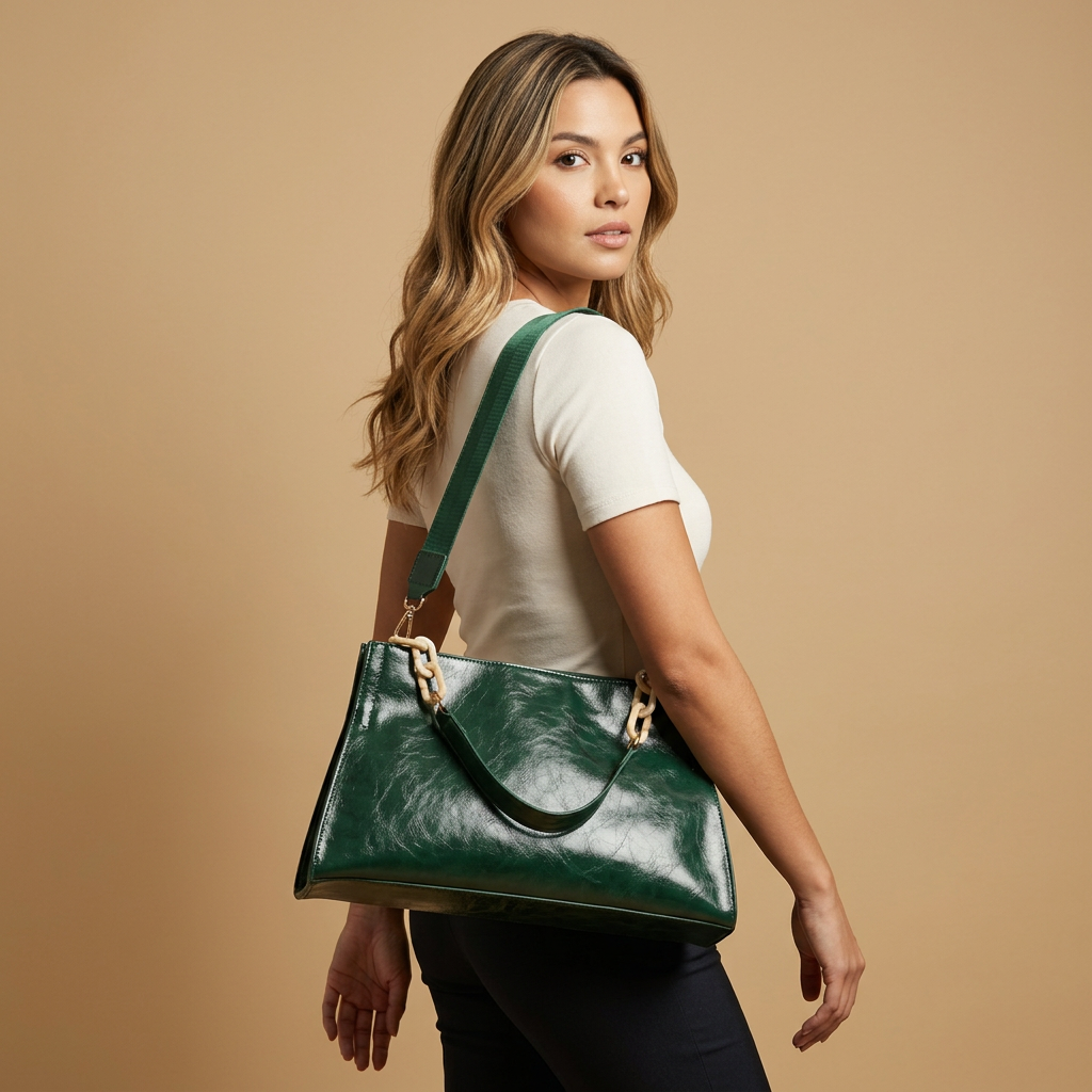 Bolso de Hombro con Correas de Cadena