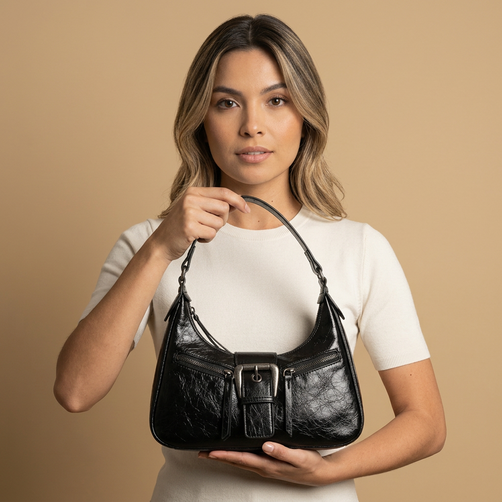 Bolso de Hombro con Detalle de Hebilla