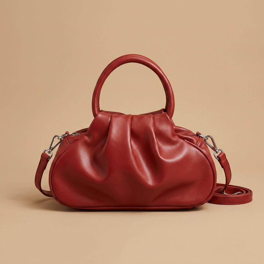 Bolso de Hombro con Pliegues Escultóricos