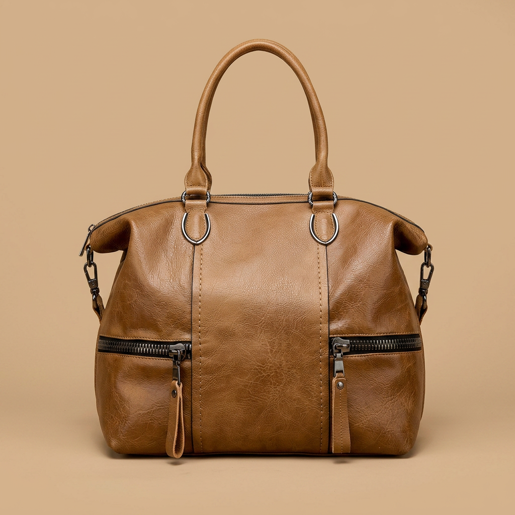 Bolso de Hombro con Doble Cierre