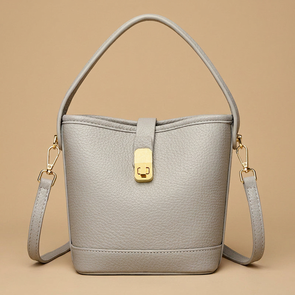 Bolso de Hombro con Cierre Dorado