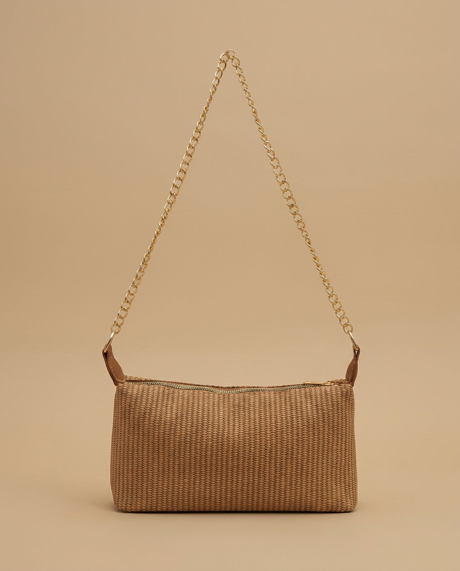 Bolso de Hombro con Textura Tejida