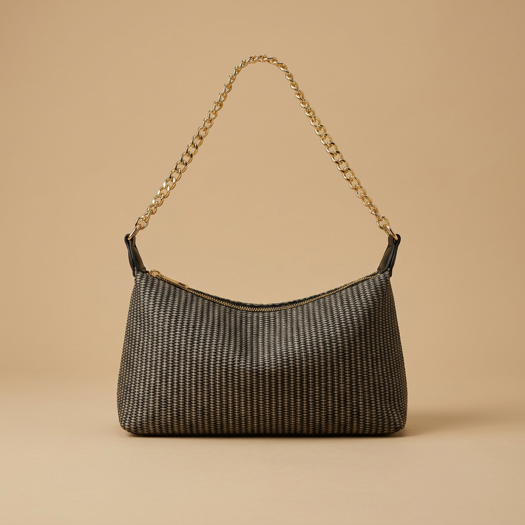 Bolso de Hombro con Textura Tejida