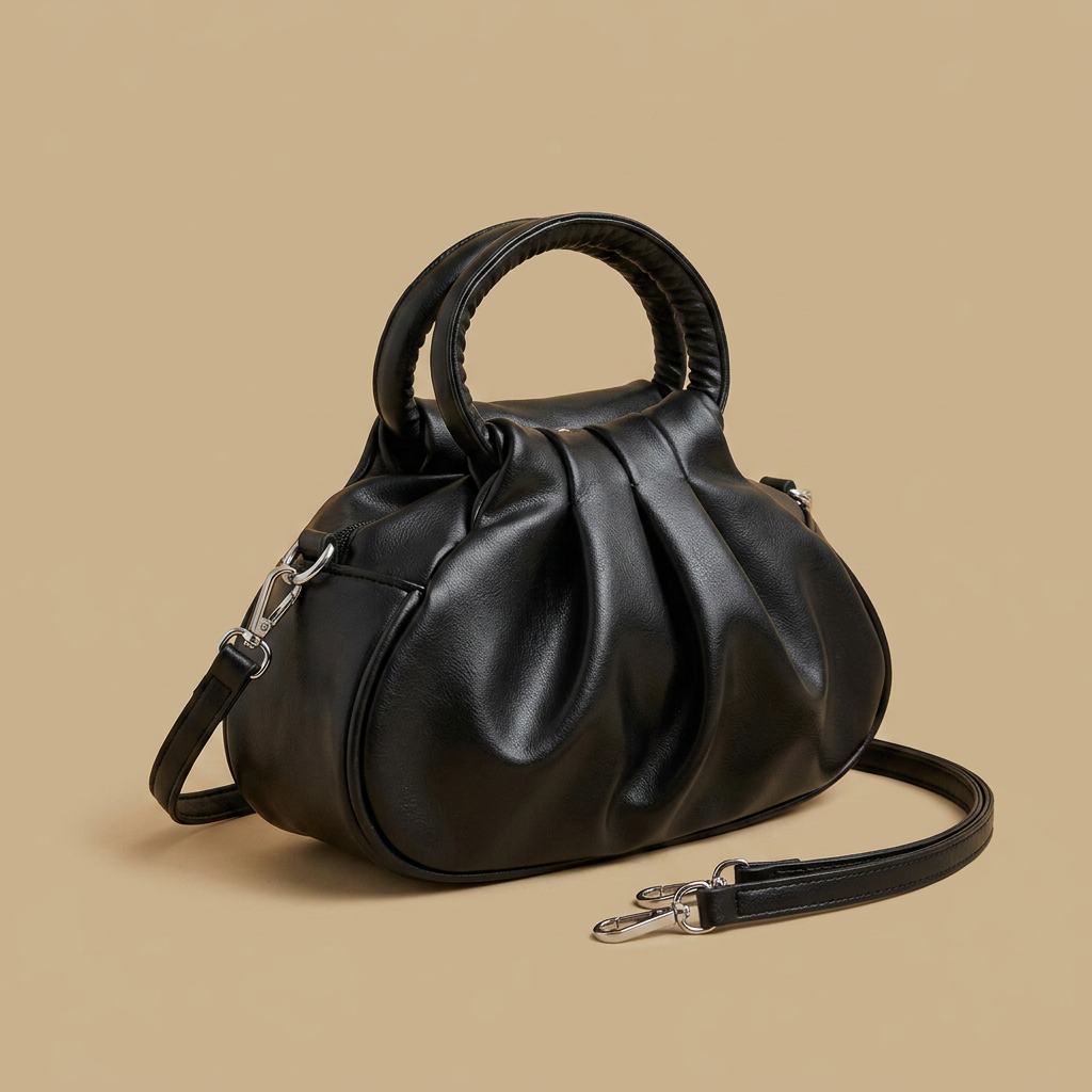 Bolso de Hombro con Pliegues Escultóricos