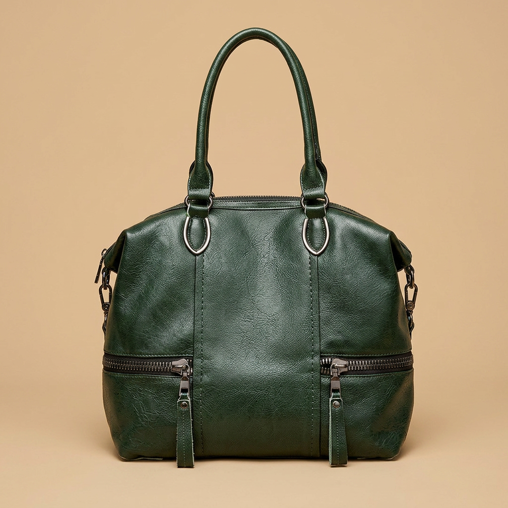 Bolso de Hombro con Doble Cierre