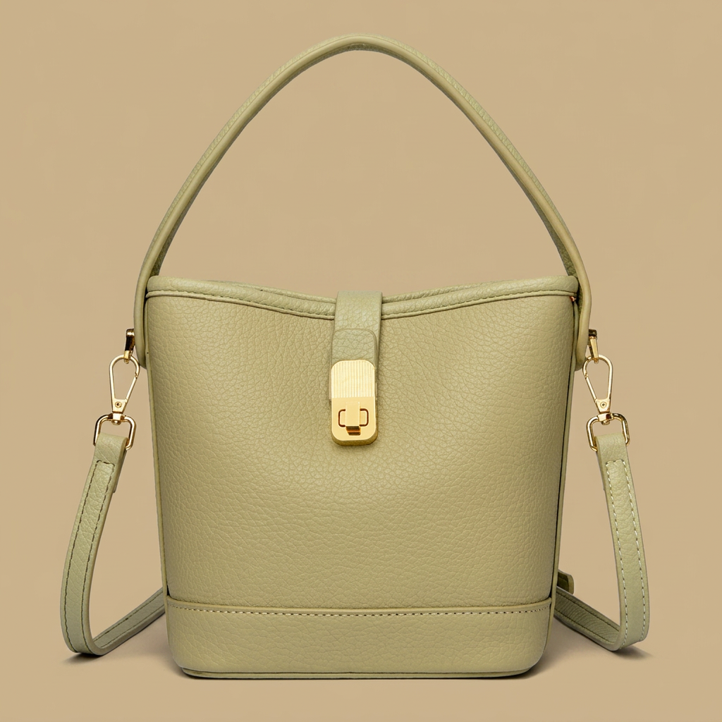 Bolso de Hombro con Cierre Dorado