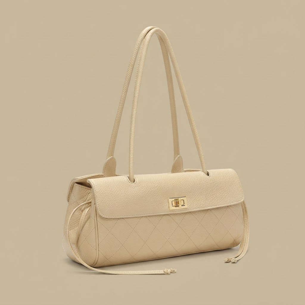 Bolso de Hombro con Costura Acolchada