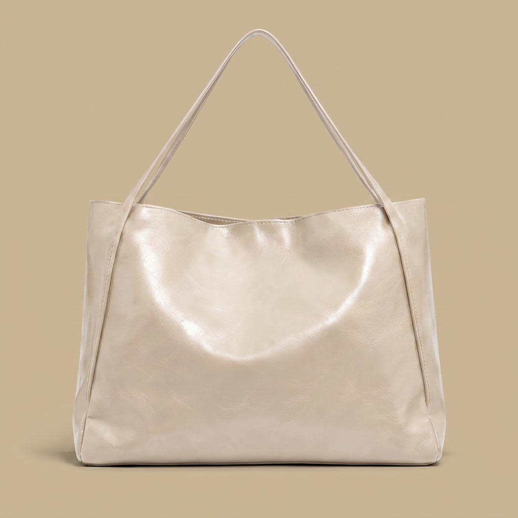 Bolso Tote Acogedor con Acabado Brillante