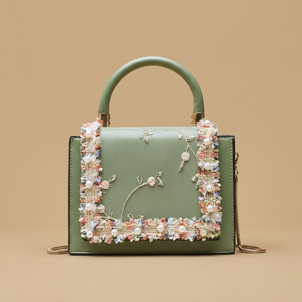 Bolso Bandolera con Encaje Floral