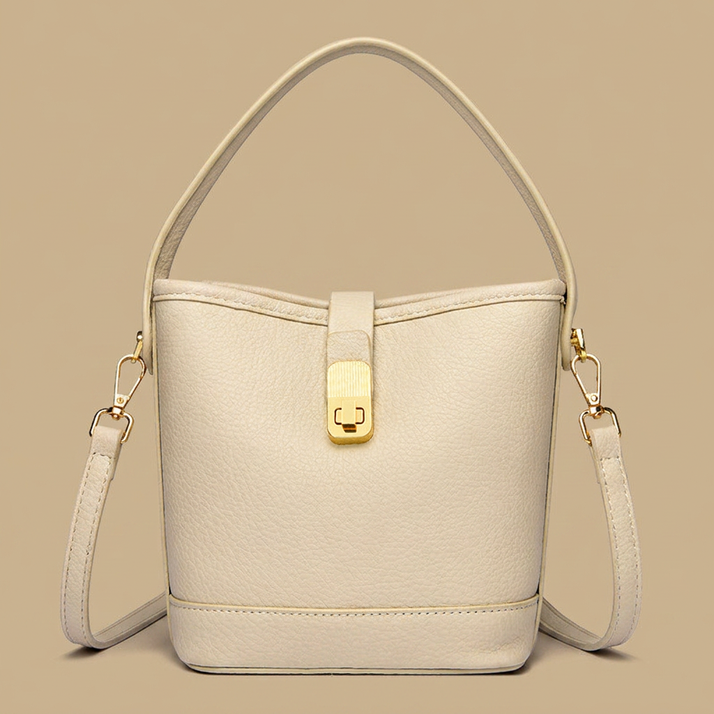 Bolso de Hombro con Cierre Dorado