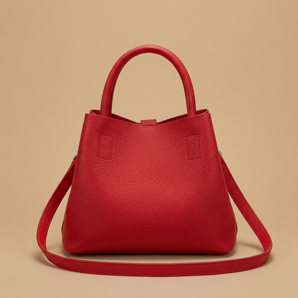 Bolso de Hombro para Mujeres de Cuero con Accesorios Dorados