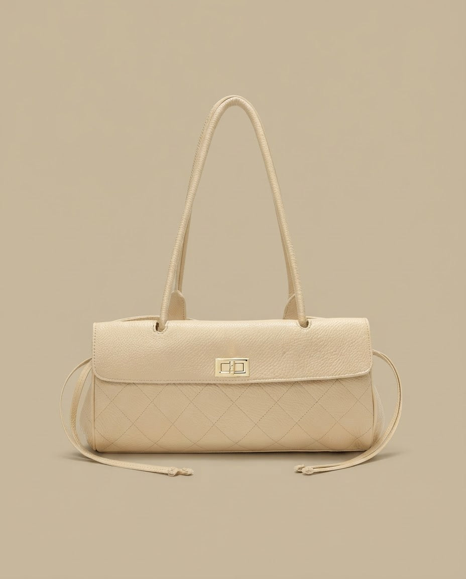 Bolso de Hombro con Costura Acolchada