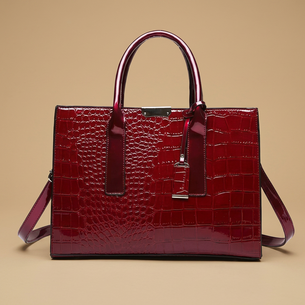 Bolso Tote con Acabado en Relieve de Cocodrilo