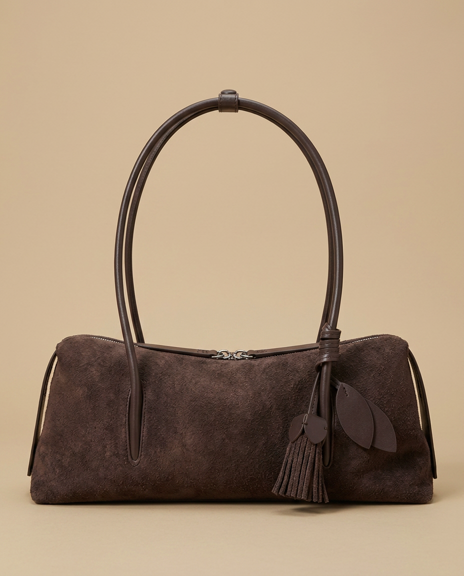 Bolso de Hombro con Acento de Borlas