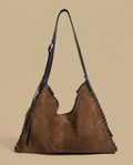 Bolso Hobo con Bordes de Puntada Decorativa