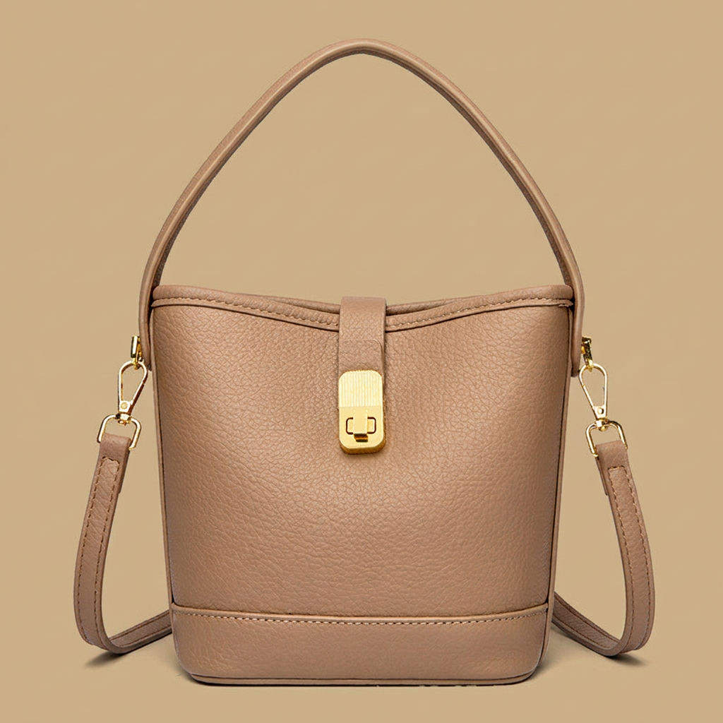 Bolso de Hombro con Cierre Dorado