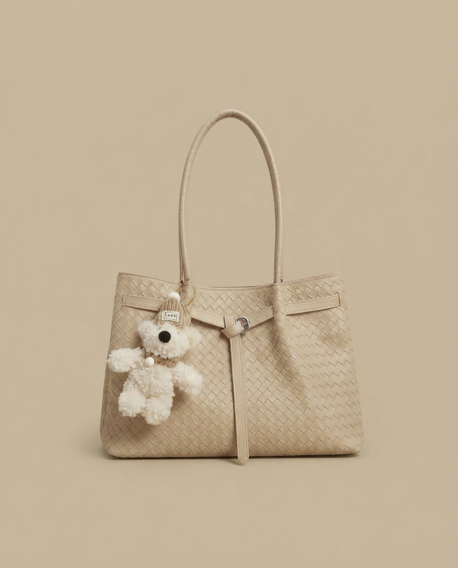 Bolso Tote con Colgante de Oso de Peluche