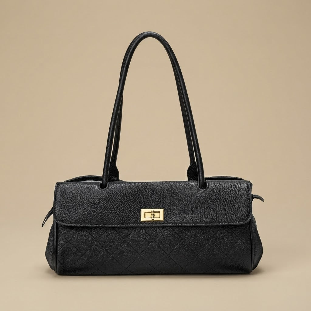 Bolso de Hombro con Costura Acolchada