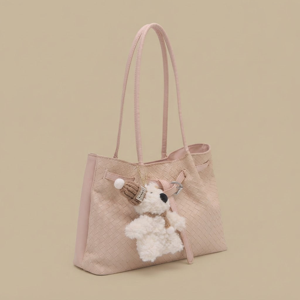 Bolso Tote con Colgante de Oso de Peluche