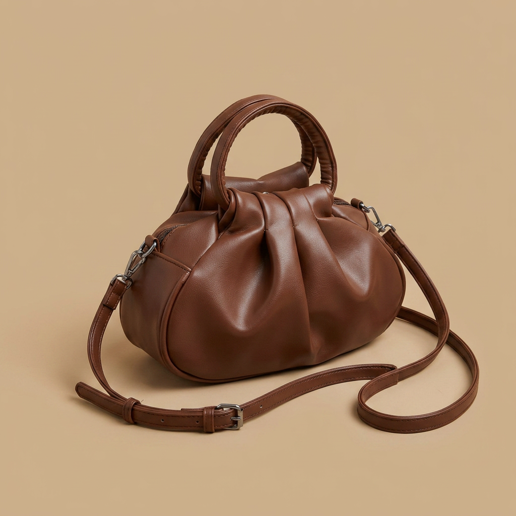 Bolso de Hombro con Pliegues Escultóricos
