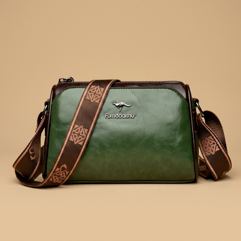 Bolso Bandolera de Cuero Estructurado con Solapa