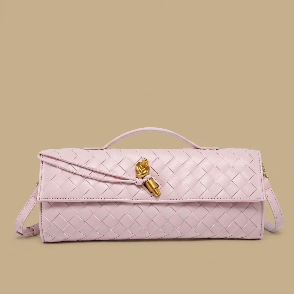 Bolso de Mano Cruzado de Cuero Trenzado
