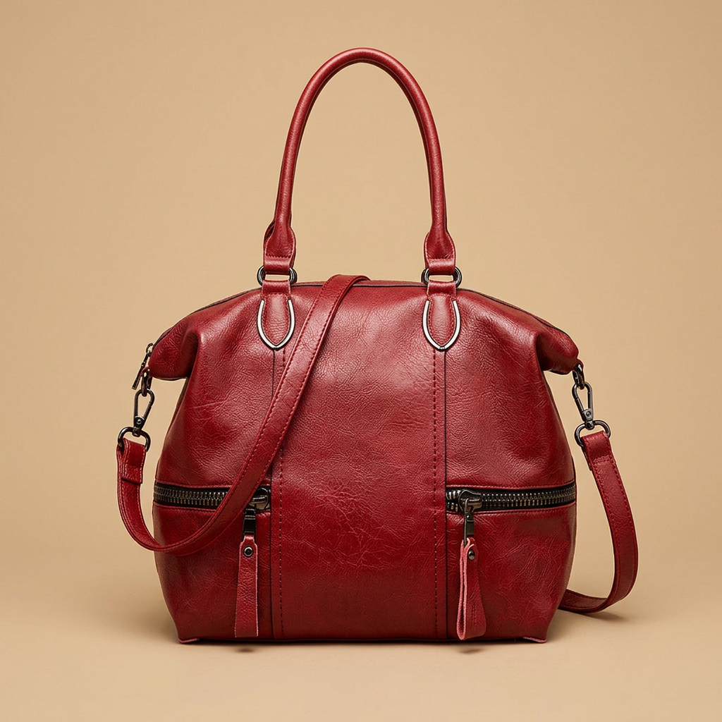 Bolso de Hombro con Doble Cierre