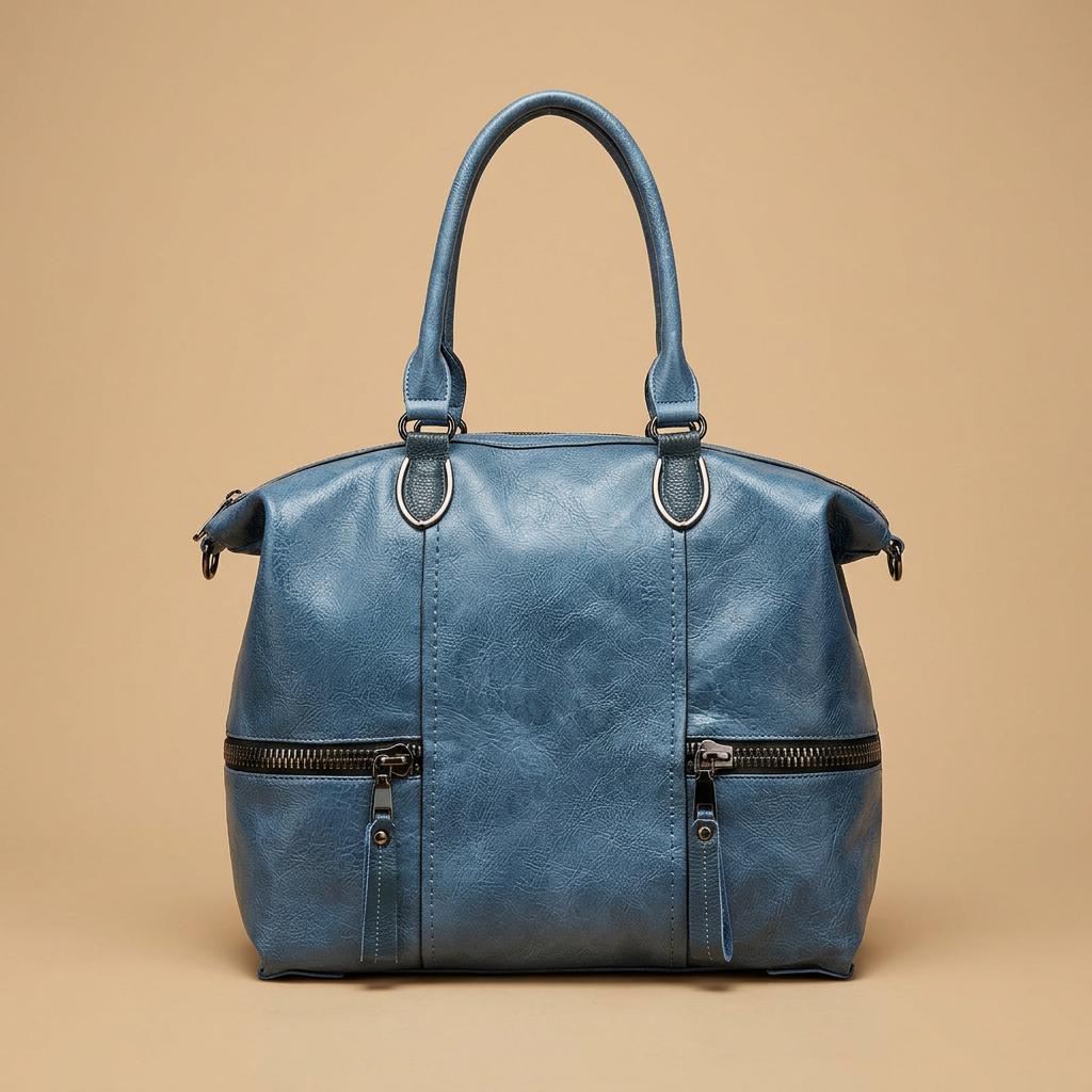 Bolso de Hombro con Doble Cierre
