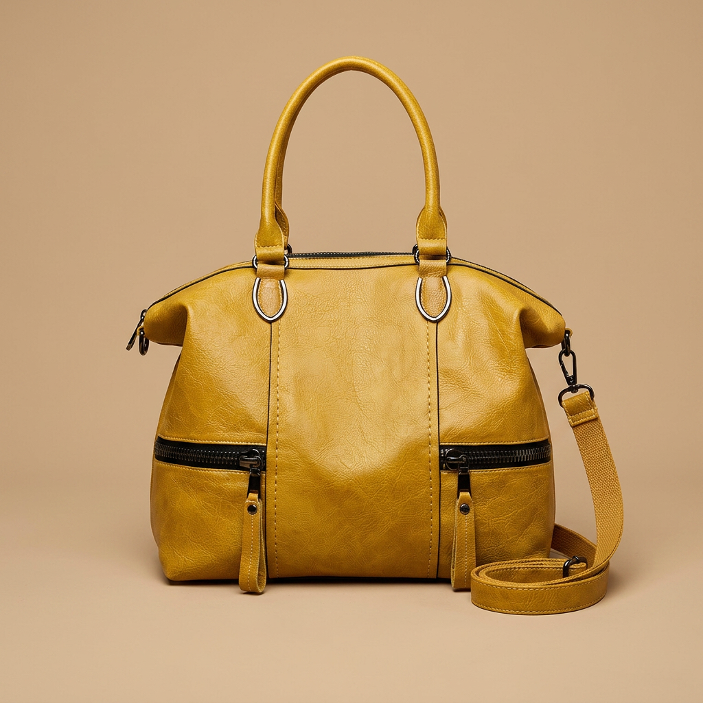 Bolso de Hombro con Doble Cierre